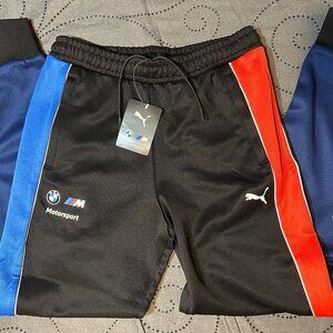 PUMA BMW MOTORSPORT RACE & TRACK BLACK BLUE RED SWEATPANTS SIZE 2XL OR S MEN $80